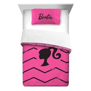 Barbie Kids Comforter and Pillowcase, 2-Piece Set, Twin/Full, Reversible